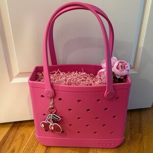 Brand New - Pink BOGG bag with Cherry keychain